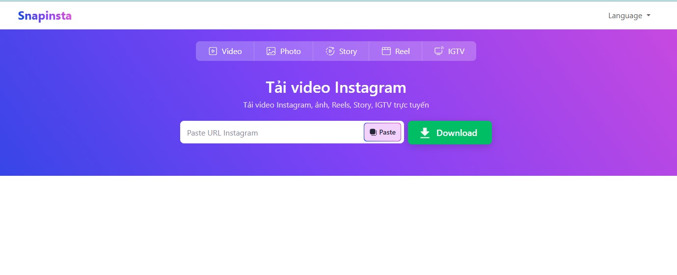 Sử dụng công cụ trực tuyến để tải video instagram
