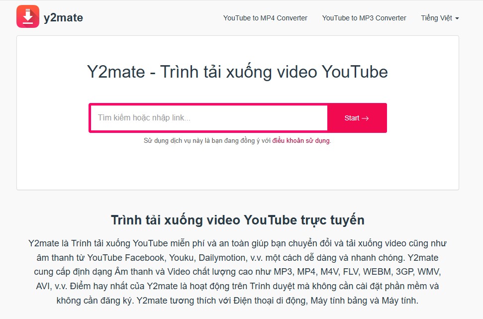 Tải video mạng xã hội Youtube